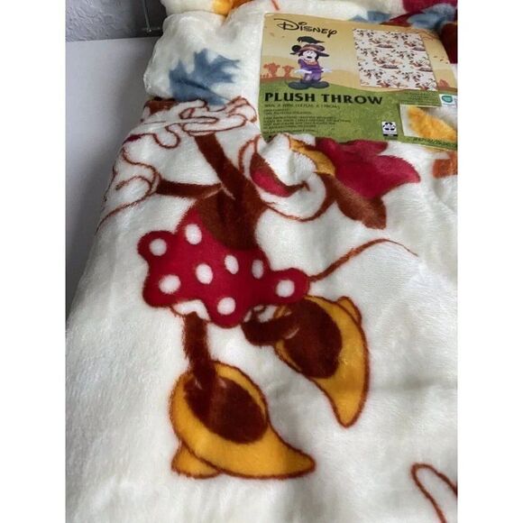 Disney Mickey Minnie Mouse Goofy Donald Throw Blanket 50"x70" Autumn Fall NEW - Picture 4 of 12